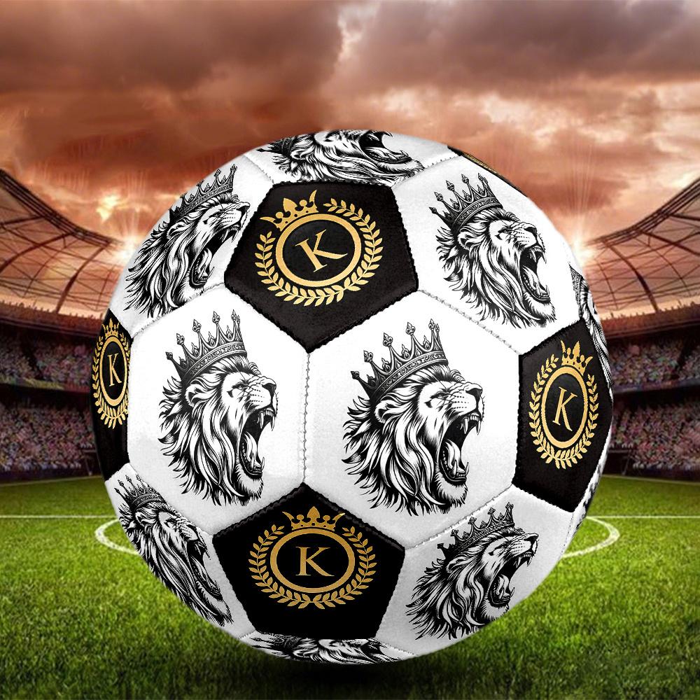 1PC Lion Majesty Royal Crest Soccer Ball Size 5 Football Machine Sewn Indoor/Outdoor Universal Football S96