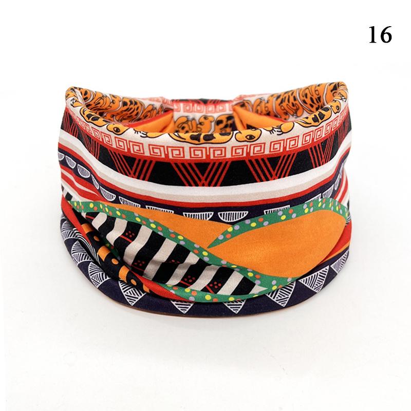 Damen Haarband Stirnband Bohemian Sport Yoga Bandage Elastisch Mädchen Breites Stirnband Print Breites Kopfband Kopfschmuck Haarband Damen