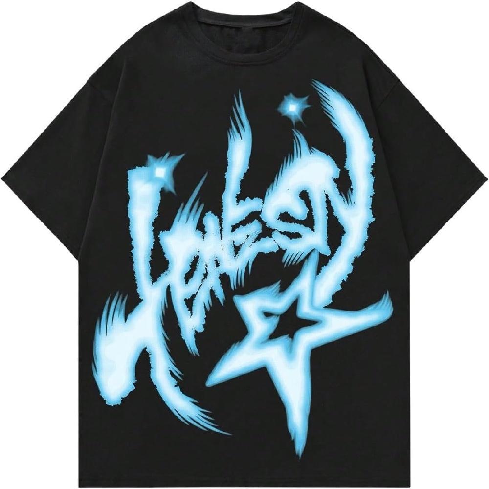 

Floerns Men s Graphic Crew Neck Short Sleeve T Shirt Drop Shoulder Streetwear Tee Top XXXXXL чорний