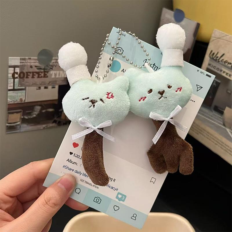 Cute Cartoon Plush Doll Keychain  Plush Toy Keychain Pendant Creative Kawaii Backpack Decoration Accessories Gifts