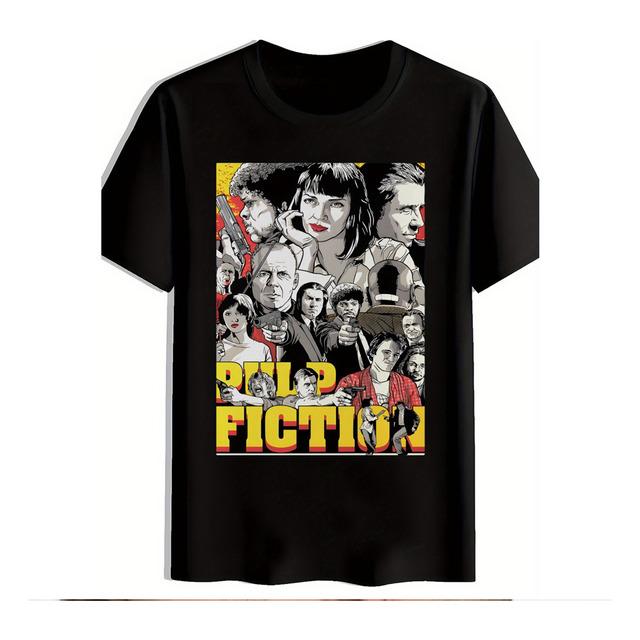 Black T-Shirt With Classic Pulp Fiction Movie Print S