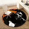 1pc Famous rock singer Johnny Hallyday Round carpet Painted Printed circular carpet, home door mat, outdoor travel protection carpet