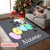 Custom Name Love Magic Minnie Heartfelt Rug Ideal for RV, Terrace, Backyard, Picnic Essentials, Slip-resistant Home Carpet