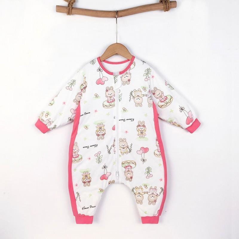 Kids Cotton Warm Sleeping Bag With Legs Winter 3-8 Years Old Toddler Sleepwear Anti-Kick Belly Protection