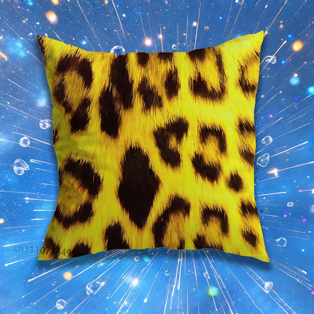 For Leopard print Pillow Case For Home Bedroom Car Office Decoration Living Room Sofa Cushion Cover Suitable