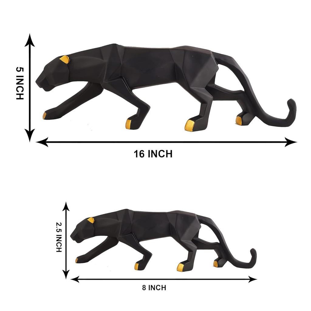 Showpiece for Home Decor Showpiece | | Black Panther Showpiece for Living Room Decor | Office Table Decorative Animal Showpiece (Combo Set of 2)