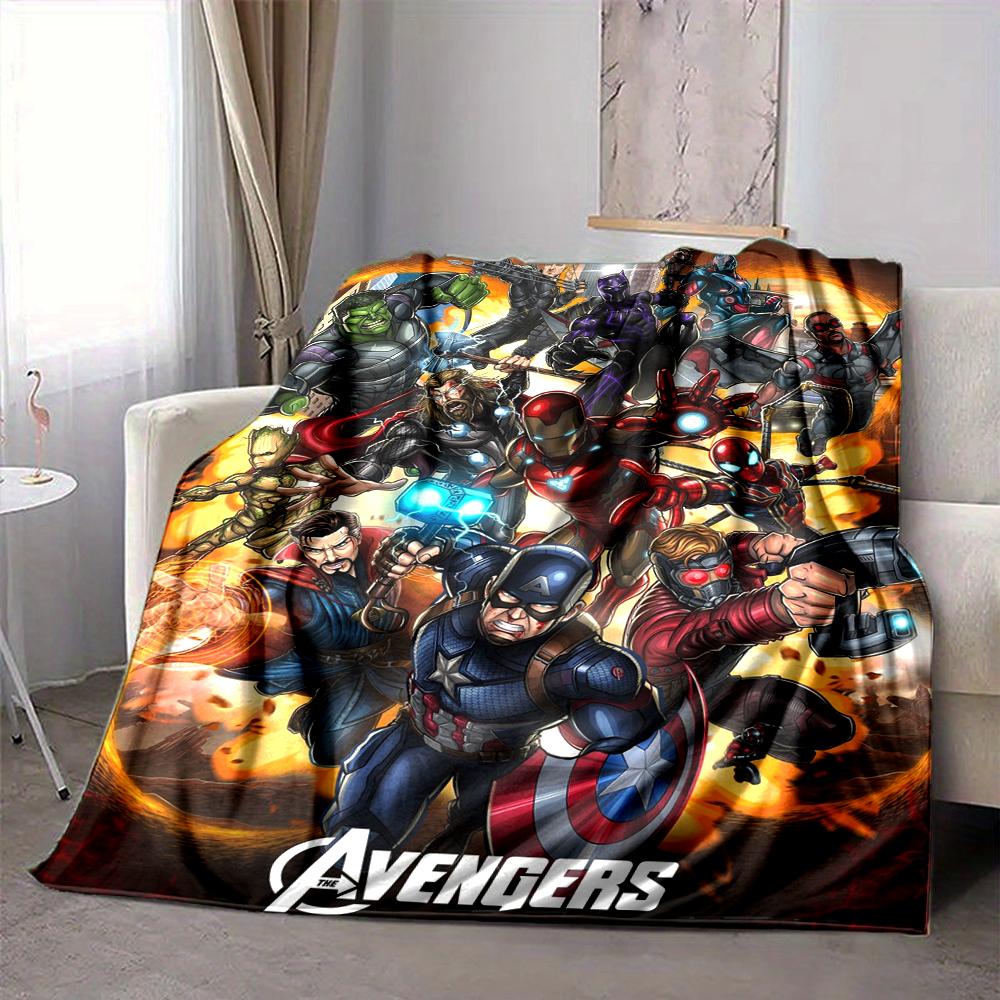 1Pc Avengers Teamup Poster Blanket Soft And Comfortable Casual Warm Camping Travel Christmas Halloween Xmas Gift M928657