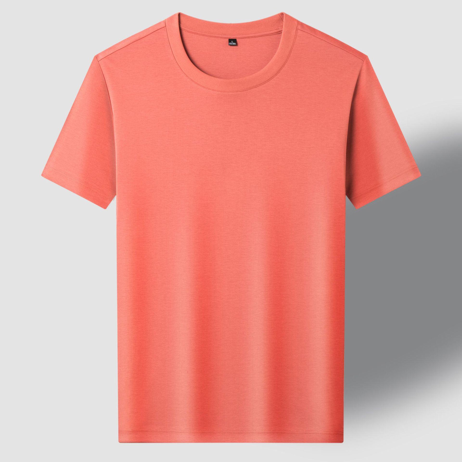 

Мужская новая летняя повседневная прохладная футболка с круглым вырезом 180 г, модная, универсальная, приятная к коже, однотонный топ 4XL