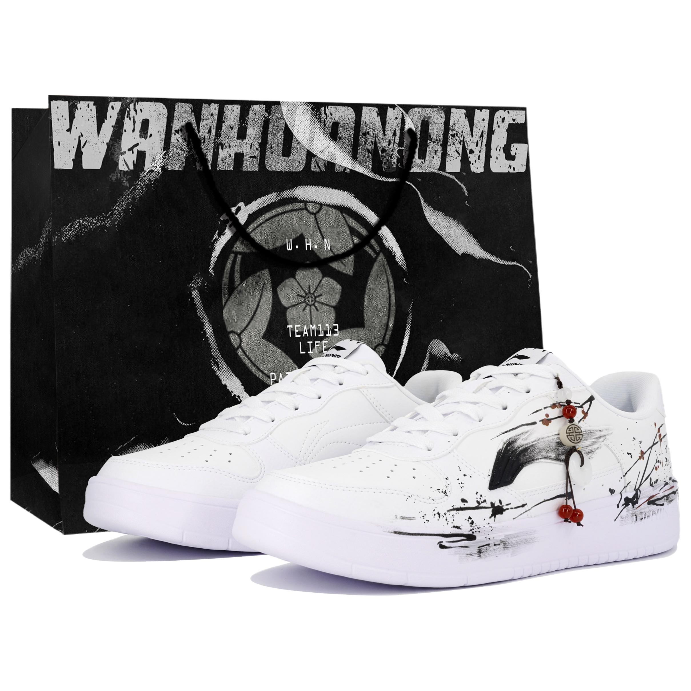 

Li Ning Скользящая лодка Нескользящие Устойчивые к истиранию Низкие Скейтбордические кроссовки Мужские Белые AGCS419-1(Team113-S-BOX) 39.5
