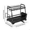 Dish Drying Rack for Kitchen Counter 2 Tiers Plate Drainer Cup Bowl Organizer