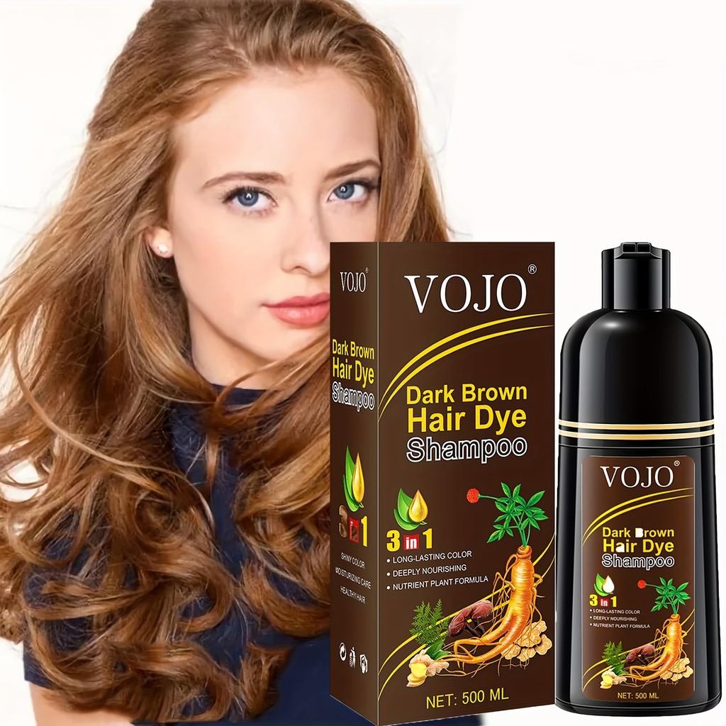 Ginseng Haarfarben-Shampoo Natur Schwarz & Braun Feuchtigkeitsspendende Formel für Alle Haartypen