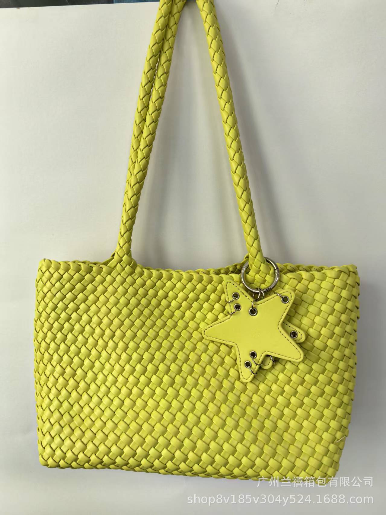 Same Champagne Woven Tote Bag Women S Large-Capacity Tote Bag Portable Shoulder Bag