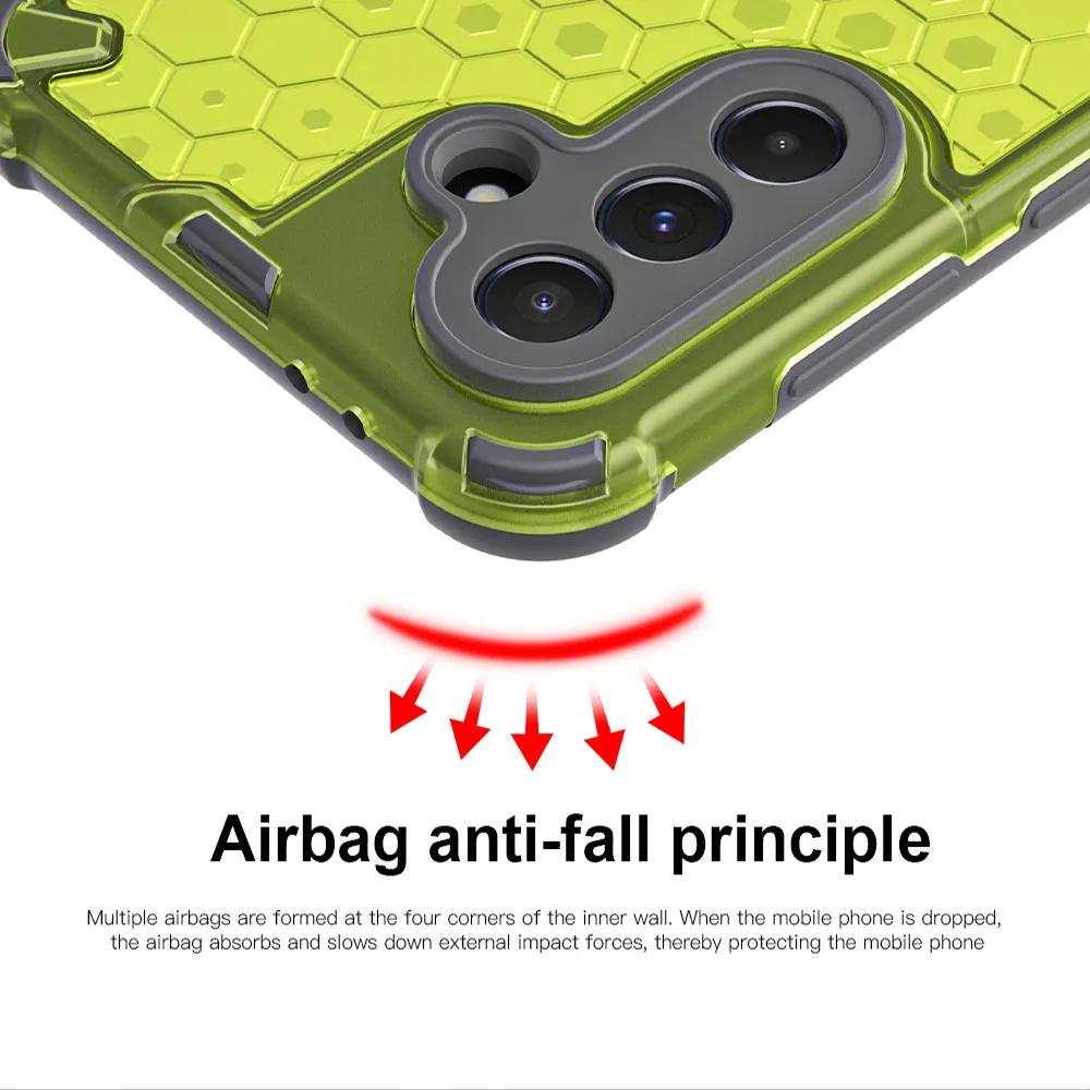 Transparente Waben-Stoßfeste Rüstungshülle Für Samsung A57/37/27/17/07 A56/36/26/16/06 A55/35/25/15/05S Silikon+PC Handyhülle