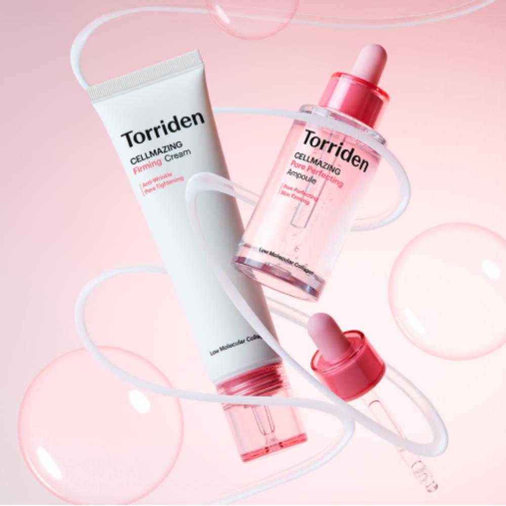 

Torriden Cellmazing Collagen Set – Low Molecular Collagen Ampoule 30ml & Firming Cream 60ml for Pore-Firming Elasticity