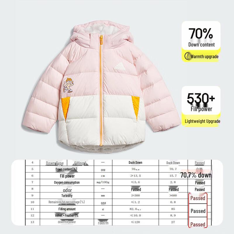 Adidas Toddler Girls' Thick Warm Hooded Down Jacket