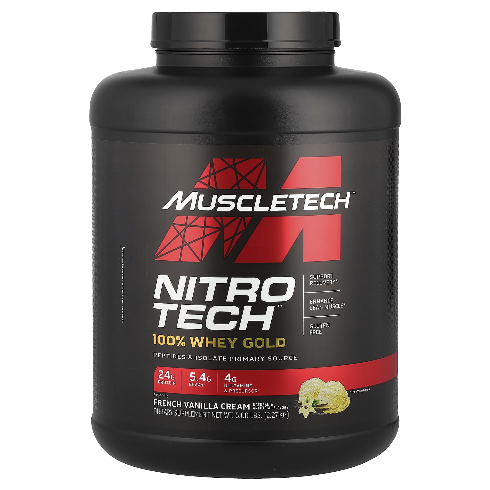 

Nitro-Tech™ 100% Whey Gold, Французький ванільний крем, 2,27 кг (5 фунтів)