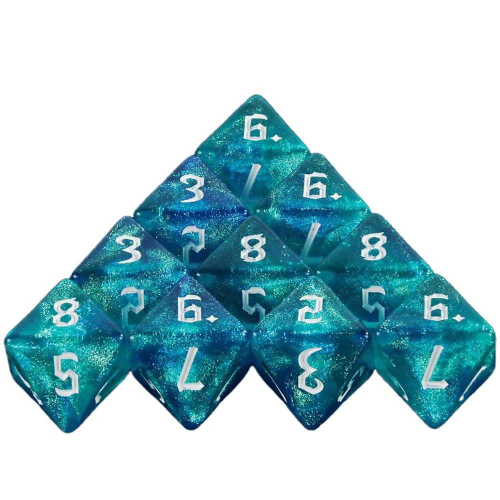 Multi-sided Dice 10pcs 8 Sided Game Dice for DND TRPG Board Game Mixed Colors DND Dice