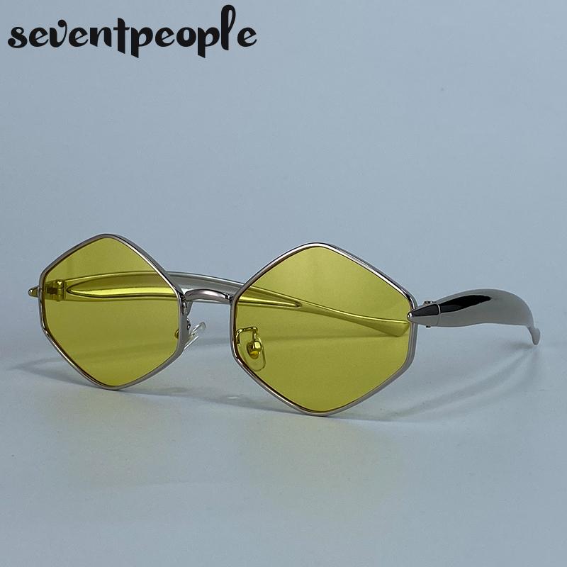 Small Steampunk Hexagon Sunglasses Women  Luxury Brand Classic Metal Frame Polygon Punk Sunglass For Ladies Eyewear Shades