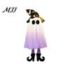 Mysterious Glow Yard Decor Halloween Hanging Ghost Decoration with Witch Hat And Leg, LED Lighted Spooky Realistic Swaying Lights Floating for Indoor