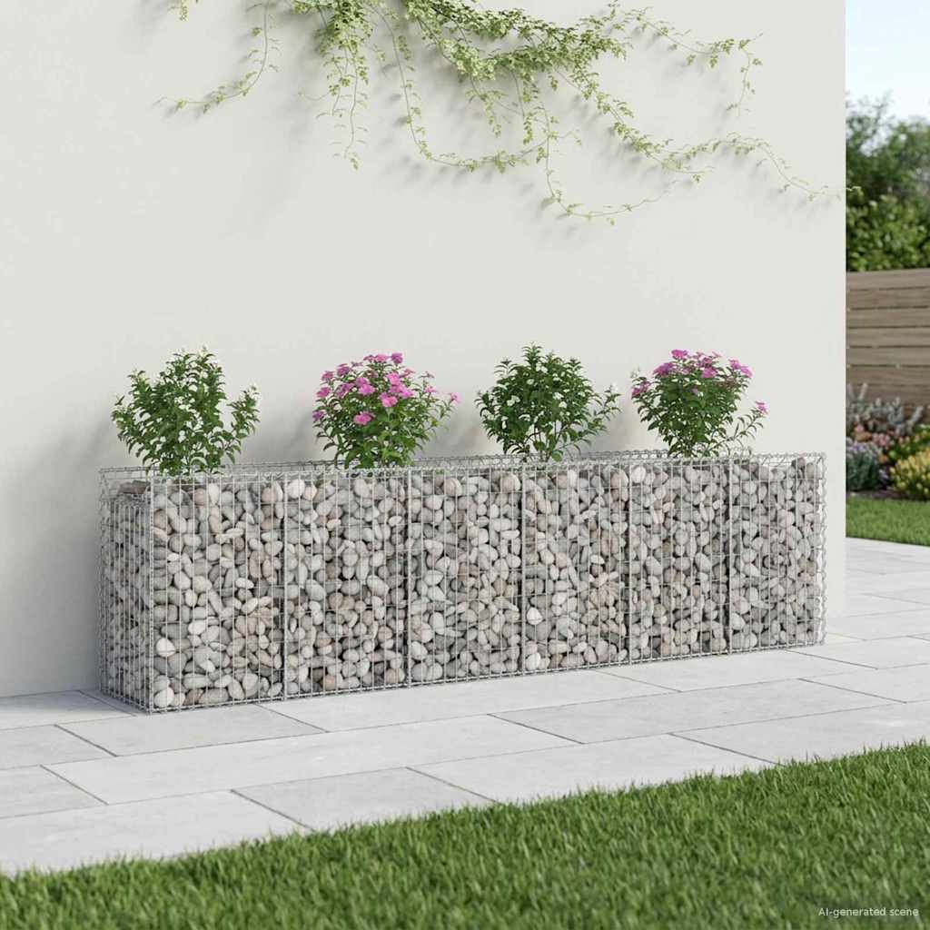 Gabion Raised Bed Set 2 Pcs Silver