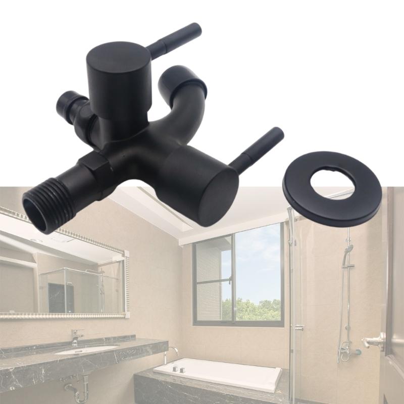 Not Corrosion Double Port Laundry Faucet Easy Installation Double Outlet Washer Valves For Washer & Dryer Compatibility