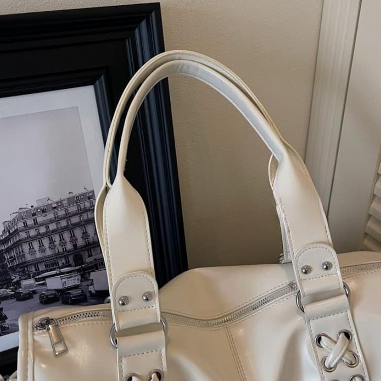 Bolsa tote feminina brilhante com cordão e franjas, bolsa de ombro
