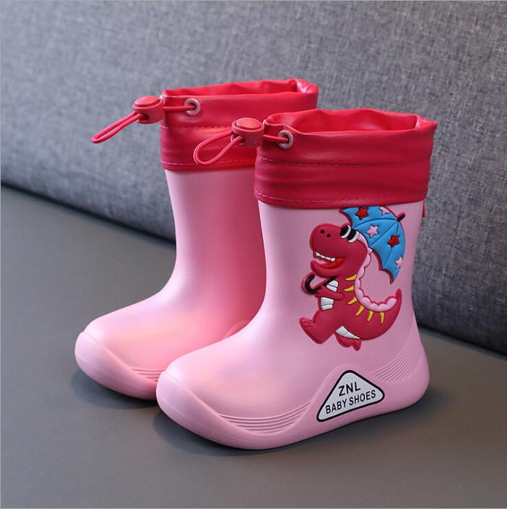 Removable Plush Four Seasons Rain Boots Toddler Waterproof Children Shoes Eva Lightweight Warm Kids Water Shoes