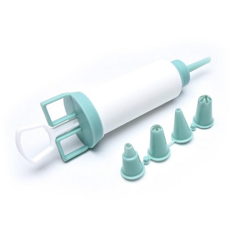 

Cream Piping Tube 5 Piece Set Cake Cream Detachable Detachable Decorator DIY Cookie Baking Milking Bag Milking Tube зелений