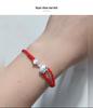 Sterling Silver Ruyi Woven Bracelet - Chinese Style Red Rope Jewelry Gift for Girlfriend