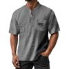 Men's Summer Independence Day Pattern Round Neck Short Sleeve T-Shirt Neck Men's All- Casual Button Shirt