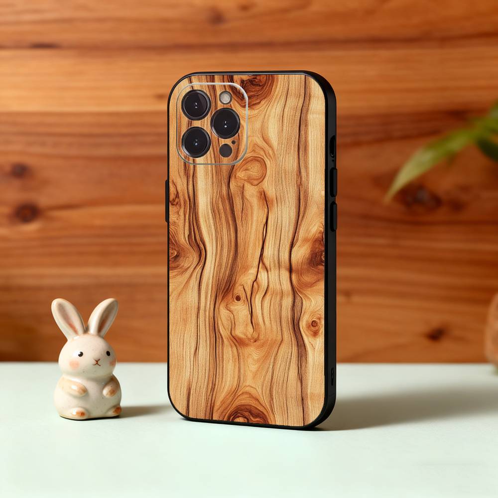 

N-Natural W-Wood G-Grain Art Phone Case For iPhone17,16,15,14,13,12,Plus,Pro Max, 5G Others Soft Black Cover iPhone14Pro
