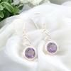 Natural Iolite Gemstone Handmade 925 Sterling Silver Designer Earrings  1.67" CE-14-9