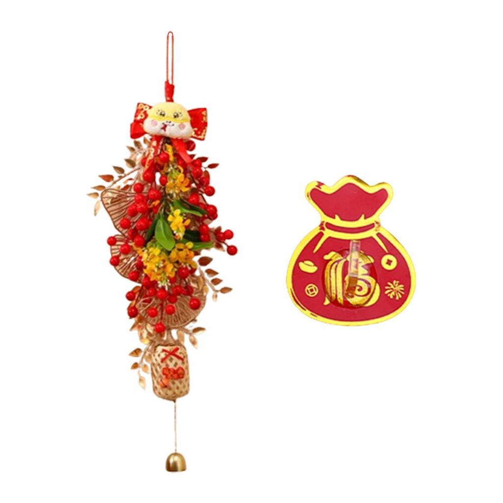 2026 Chinese New Year Decoration with Hook Home Decor Stylish Lunar New Year Swag for Birthday Window Home Holiday Farmhouse
