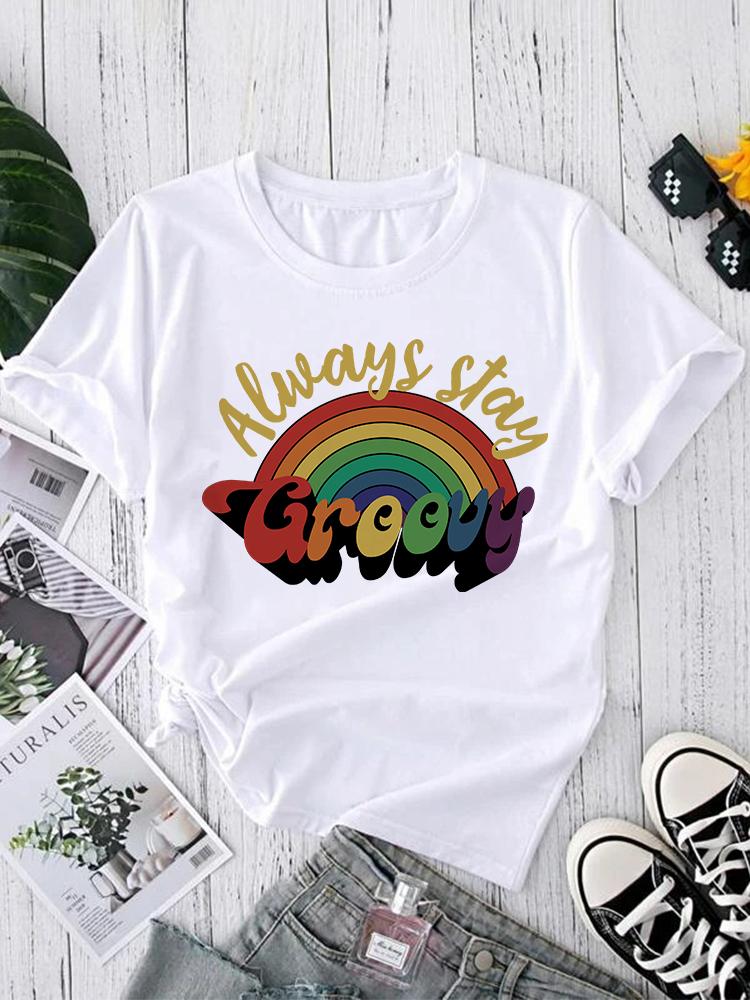 Fashion Printing Cute T-Shirts Women Cartoon Summer Clothing Short Sleeve Tshirts Clothes Graphic Sexy Print Tee T-Shirt Clothes