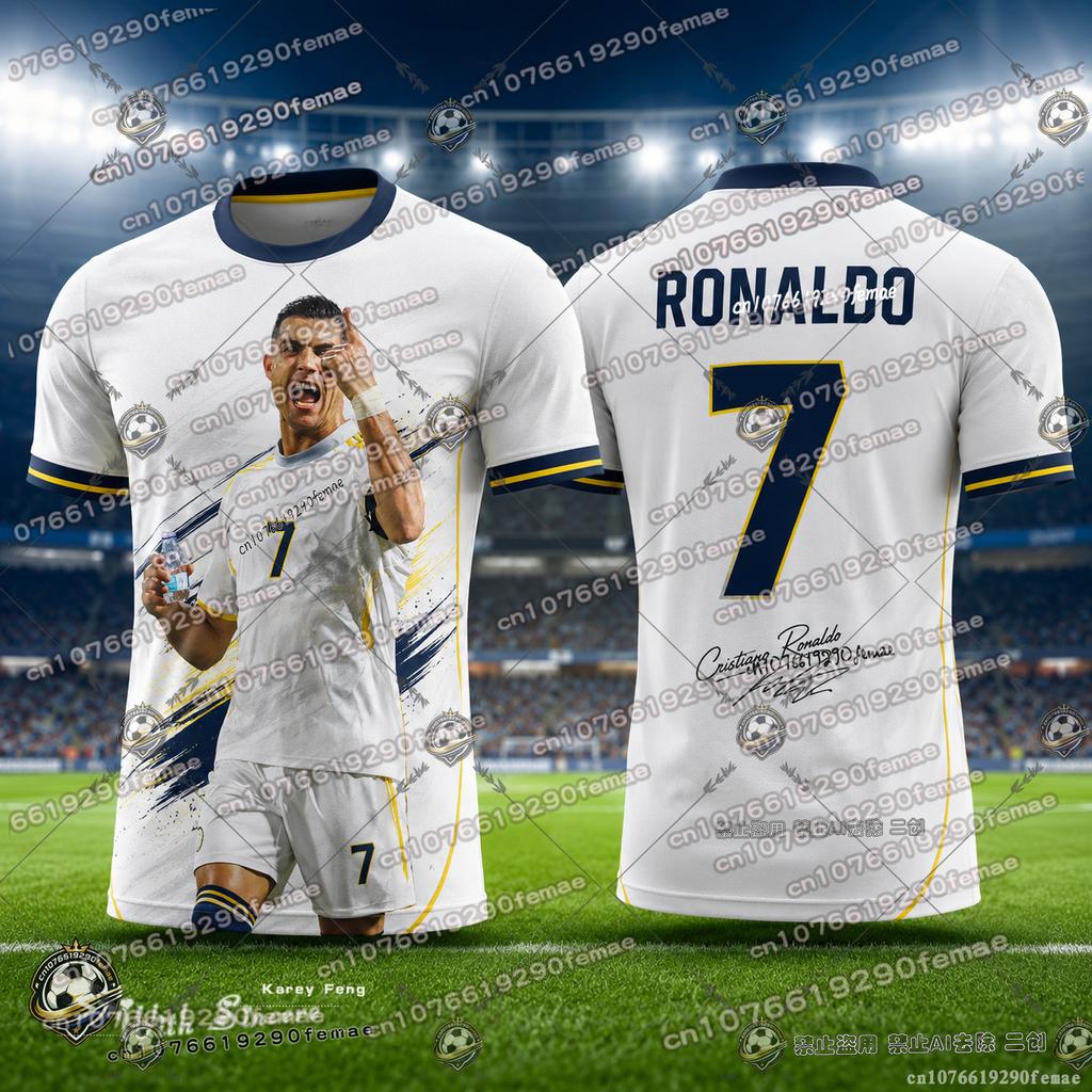 Maglietta da Calcio Commemorativa per Fan di Ronaldo 2026 Nuova Estiva Casual per Sport all'Aperto Traspirante Asciugatura Rapida per Uomo