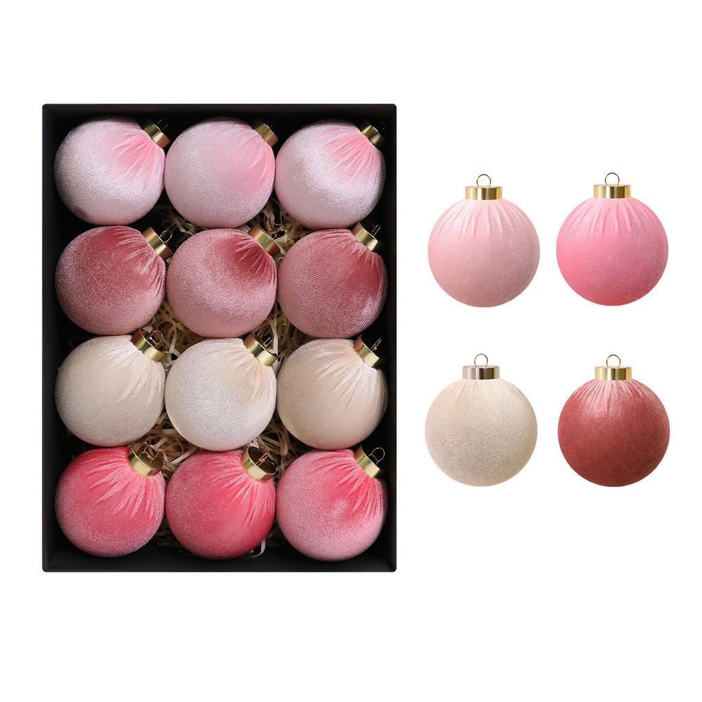 8cm*8cm Christmas Velvet Christmas Balls, Christmas Tree Decorations, Window Displays