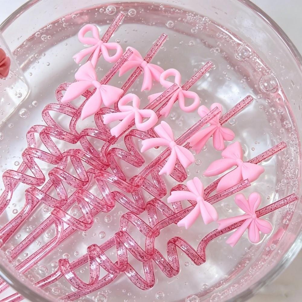 8pcs Shimmer Effect Glitter Spiral Straws Colorful Sparkle Sparkle Straws  Party Favors