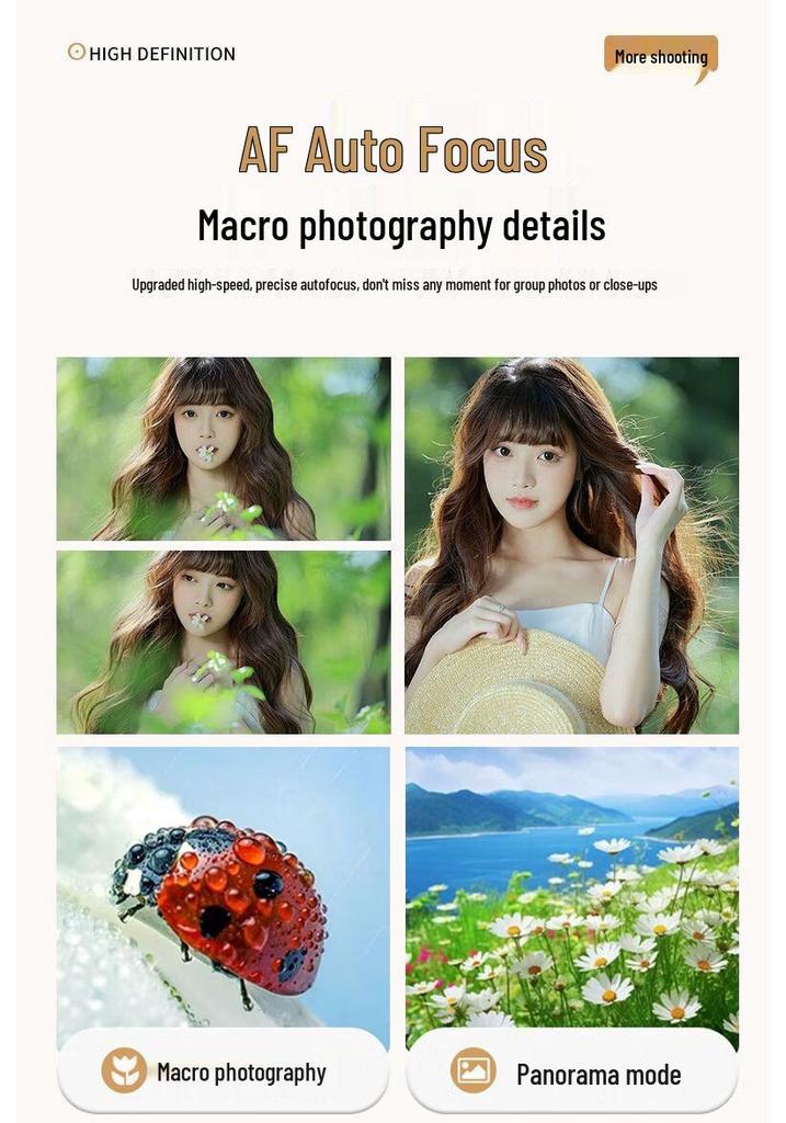 Campus Dual Lens Retro Digital Camera D05 - HD Entry-Level CCD with Front & Back Photography for Internet Content Creators