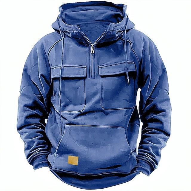 Herren Herbst/Winter Kapuzenpullover Jugend Arbeitskleidung Lässig Einfarbig Sweatshirt Hoodie