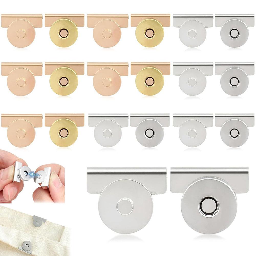 10Pair Snap Buttons Metal Seamless Magnetic Buckle Clasp For Tote Bags, Clothing