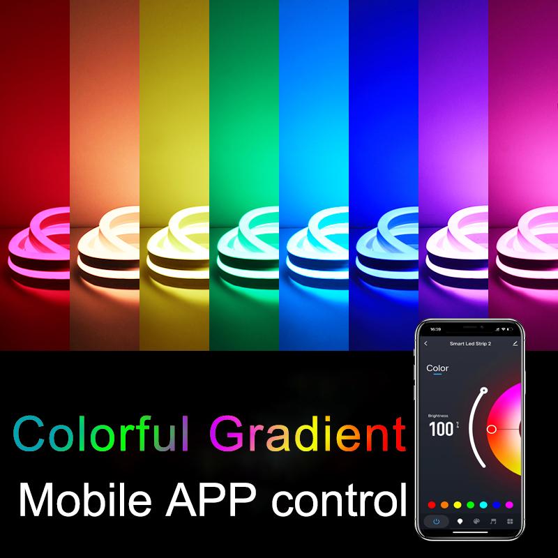 LED Neon Strip Light Tuya WiFi 24V RGB Dimmable Bluetooth 2M-10M LED Lamp IP67 Waterproof Flexible Tape Decoration Christmas