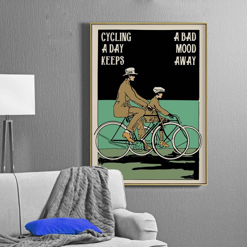 Vintage Cycling Canvas Printing Poster French Retro Bike Bicycle Gift Wall Art Prints Reproduction Fashion Home Bar Wall Decor
