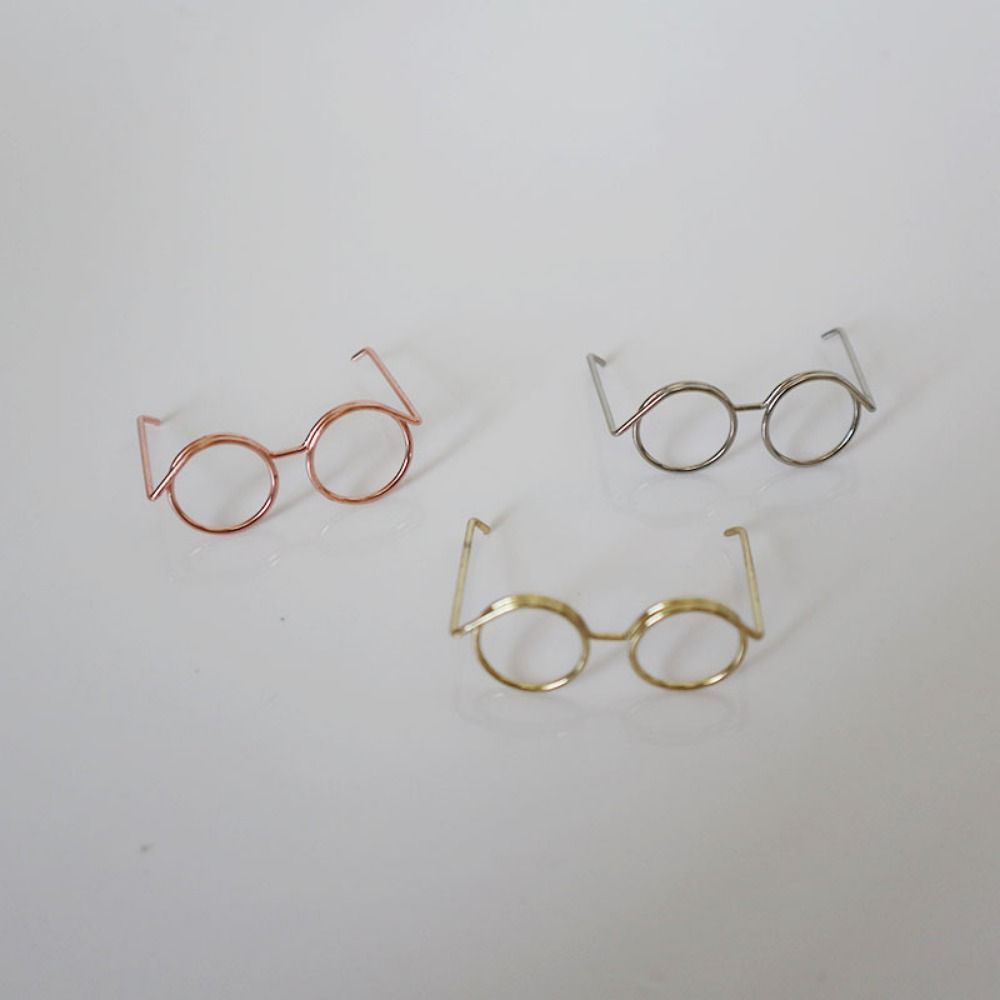 5PCS Black Frame Metal Round Doll Glasses Metal Doll Mini Glasses  Kids Gift