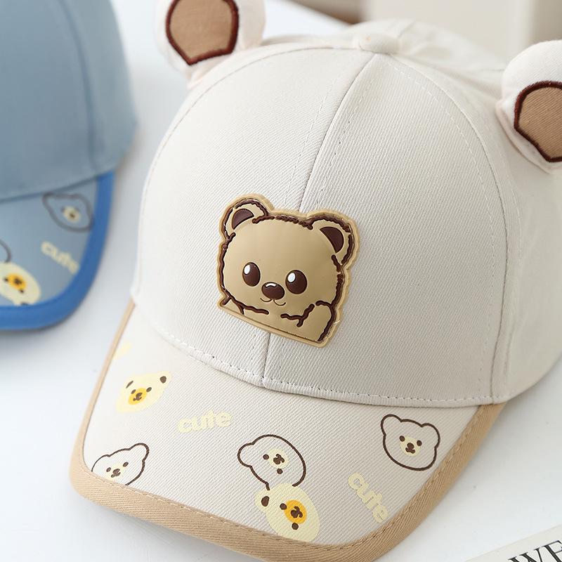 Cappellino da Baseball per Bambini con Orecchie d'Orso Cartone Animato – Carino Cappello Parasole per Bambini e Bambine