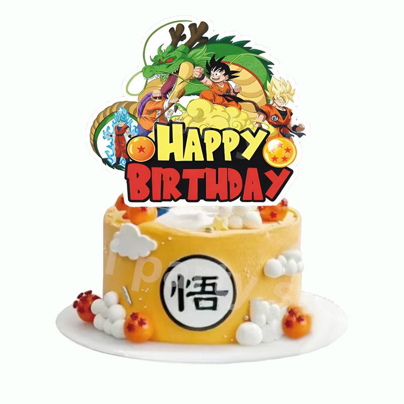 Dragon Ball Cake Decoration Goku Figure Birthday Party Supplies Cupcake Toppers Party Favors Baby Shower Toys Gifts