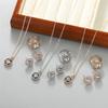 Runde Form Anhänger Kristall Halskette + Ohrringe + Ring Set Braut Kette Schmuck Damen Zubehör Geschenk