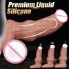 Male Sized Massage Penis Cover Thickened Liquid Silicone Hollow Cover Adult Sex Toy