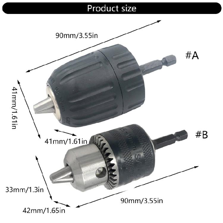 Hochfeste Schnellspann-Bohrfutter mit Sechskant-Schaft-Adapter-Konverter für die meisten Bohrmaschinen 10mm Spannbereich