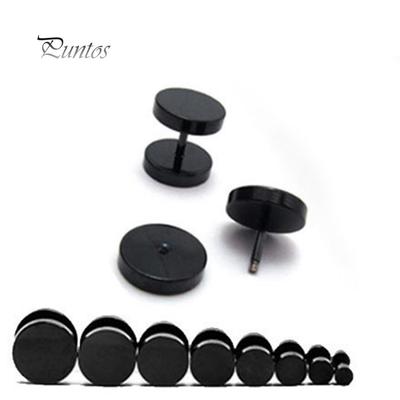 Lady's Men Cool Punk Rund Svart Rostfritt Stål Örhängen Piercing Örhängen 3mm - 14mm