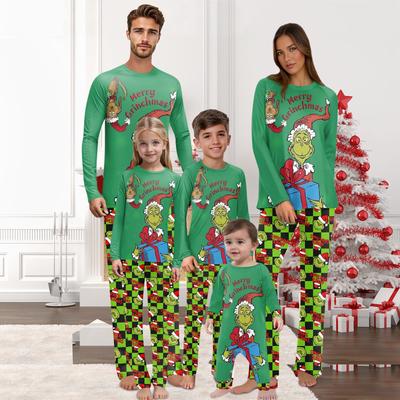Christmas Prints Family Matching Long Sleeve Tops+Pants Set Family Matching Sets